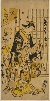 The Actor Segawa Kikujiro I as Oshichi in the play "Shochikubai Kongen Soga," performed at the Ichimura Theater in the third month, 1732 by Nishimura Shigenobu