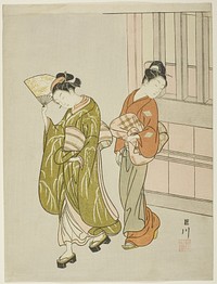 Clearing Breeze from a Fan (Ogi no seiran), from the series "Eight Views of the Parlor (Zashiki hakkei)" by Suzuki Harunobu