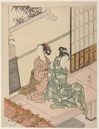 The Evening Bell of the Clock (Tokei no bansho), from the series "Eight Views of the Parlor (Zashiki hakkei)" by Suzuki Harunobu