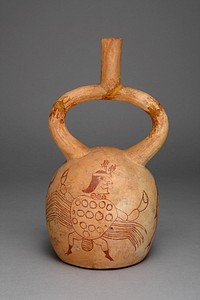 Stirrup Spout Vessel Depicting a Figure Costumed as a Crab by Moche