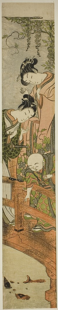 Feeding the Carp at Kameido by Isoda Koryusai