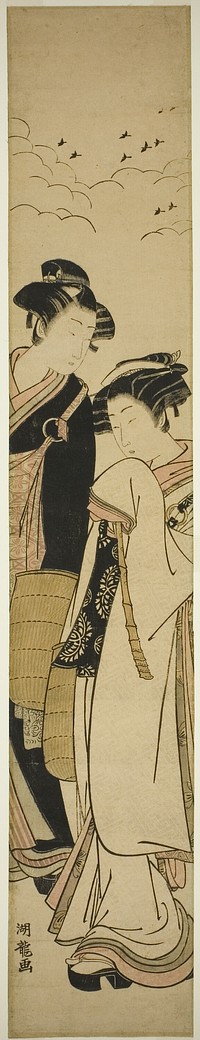 Young Couple Dressed as Mendicant Monks (Genpachi and Komurasaki?) by Isoda Koryusai