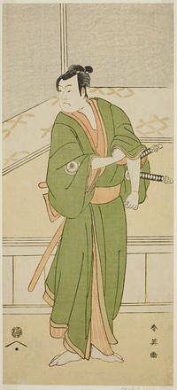 The Actor Iwai Hanshiro IV as Shirai Gompachi in the Play Gozen-gakari Sumo Soga, Performed at the Kawarazaki Theater in the Second Month, 1793 by Katsukawa Shun'ei