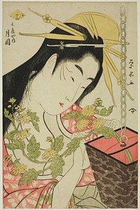 The Courtesan Tsukioka of the Hyogoya by Ichirakutei Eisui
