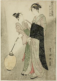 Courting Komachi (Kayoi Komachi), from the series Seven Fashionable Figures of Ono no Komachi (Furyu nana Komachi yatushi sugata-e) by Utagawa Toyokuni I