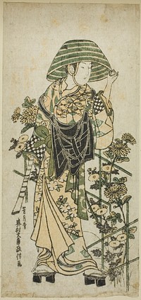 Young Man Dressed as Mendicant Monk by Okumura Masanobu