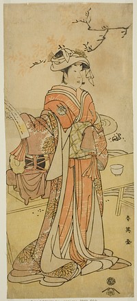 The Actor Segawa Kikunojo III as the Female Fox-Fairy Otatsu-gitsune Disguised as Shizuka Gozen in the Play Kogane Saku Date no Okida, Performed at the Ichimura Theater in the Eleventh Month, 1792 by Katsukawa Shun'ei