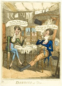 Dandies at Tea by Isaac Robert Cruikshank