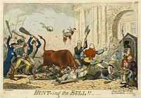 Hunt-ing the Bull!! by George Cruikshank