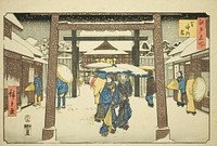 Shinmei Shrine in Shiba (Shiba Shinmeigu), from the series "Famous Places in Edo (Edo meisho)" by Utagawa Hiroshige