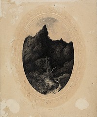 The Traveler in the Mountains by Rodolphe Bresdin