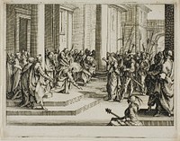 Jesus and the Adulterous Woman, from The New Testament by Jacques Callot