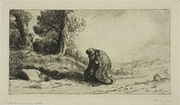 A Vagabond Walking Along a Lane by Alphonse Legros