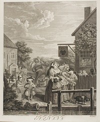 Evening, plate three from The Four Times of the Day by Bernard Baron (Engraver)