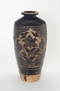 Bottle Vase (Meiping) with Flowers