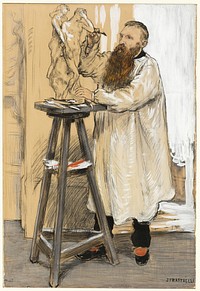 Portrait of the Sculptor Auguste Rodin in his Studio by Jean-François Rafaëlli