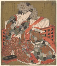 Woman About to Write a Poem by Yashima Gakutei