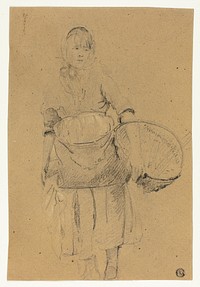 Fisher Girl with Basket by Michel François Dandré-Bardon