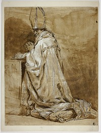 Bishop Kneeling in Prayer by Abraham Bloemaert