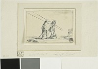 Two Soldiers with Staffs by Jacques Callot
