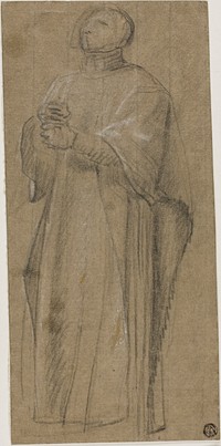 Study for Priest Bearing Crozier by Eustache Le Sueur