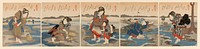 Low Tide at Susaki - A Set of Five (Shiohi goban no uchi) by Utagawa Kuniyoshi