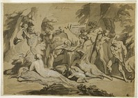 Drunken Silenus Satyr and Nymphs by Nicolas Poussin