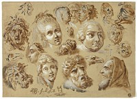 Sketches of Heads by Jean-Demosthene Dugourc