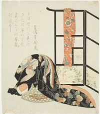 Scenting a kimono with incense by Yanagawa Shigenobu I