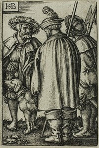 Three Soldiers and a Dog by Hans Sebald Beham