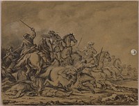 Cavalry Skirmish by Guillaume Courtois