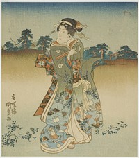 Woman on her way to visit a shrine by Utagawa Kunisada I (Toyokuni III)