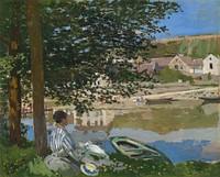 On the Bank of the Seine, Bennecourt by Claude Monet