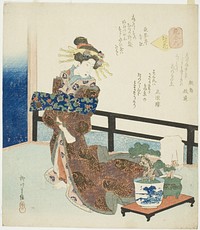 No. 6: Flower of the Capital (Miyako no hana), from the series "A Comparison of Flowers (Hana awase)" by Yanagawa Shigenobu II