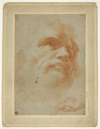 Male Head and Sketch of Right Hand Holding Stylus by Antonio da Correggio