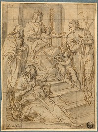 Holy Family with the Infant Saint John the Baptist and Two Male Saints by Alessandro Albini