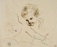 Putto in the Clouds by Guercino