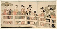 On top and beneath Ryogoku Bridge (Ryogokubashi no ue, shita) by Kitagawa Utamaro