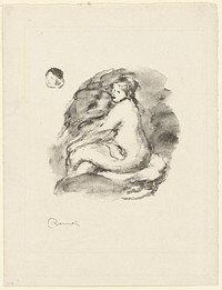 Study of a Seated Nude Woman, variant by Pierre-Auguste Renoir