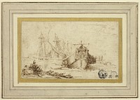 A Tuscan Galley and Other Vessels Near the Shore by Stefano della Bella