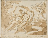 Galatea and Acis with Polyphemus who is about to kill Acis out of Jealousy by Style of Giovanni Antonio Pellegrini