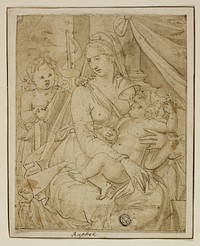 Virgin and Child with the Infant John the Baptist by Luca Penni