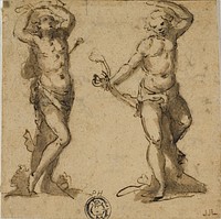 Two Sketches of Saint Sebastian by Giovanni Battista Trotti