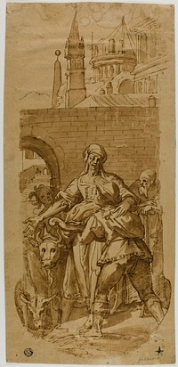 Taddeo Zuccaro at the Entrance to Rome, Greeted by Servitude, Hardship, and Toil by Federico Zuccaro