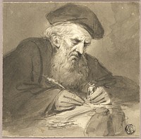 Bearded Scholar Writing by Edward Bird