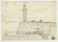 Dieppe, West Pier by Edward William Cooke