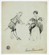 Cavalier and Lady by Simeon Solomon