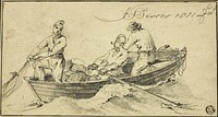 Three Fisherman in a Boat by John Thomas Serres