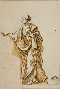 Standing Female Figure Pointing to Left by John Michael Rysbrack