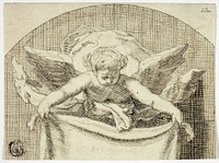 Putto Holding Sudarium by Cornelis Bloemaert, II